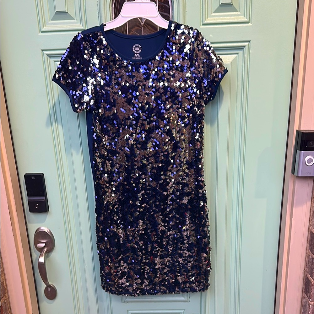 Wonder Nation Blue Sequin Mini Dress